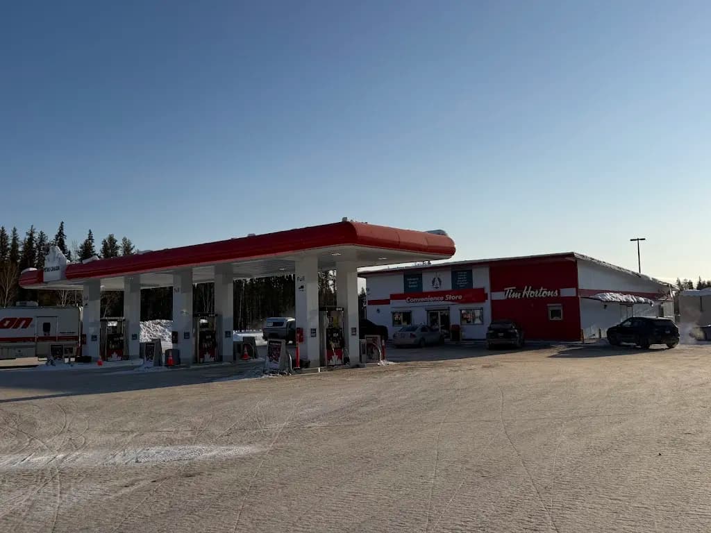 Tim Hortons storefront and interior at 50 Trout St, Fort Smith, NT