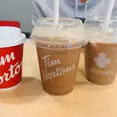 Tim Hortons storefront and interior at 624 Peter Robertson Blvd, Brampton, ON