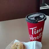 Tim Hortons storefront and interior at 675 Main Street North, Brampton, ON