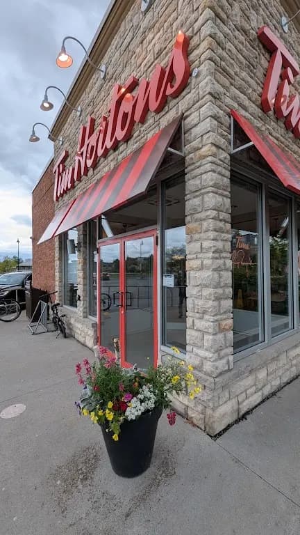 Tim Hortons storefront and interior at 144 Franktown Rd, Carleton Place, ON
