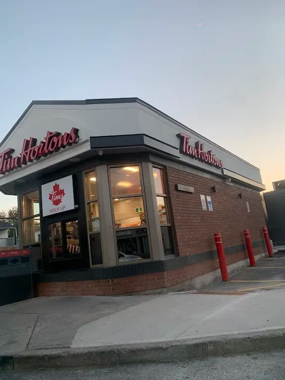 Tim Hortons storefront and interior at 373 Montreal Rd, Cornwall, ON