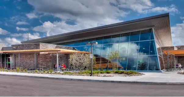 Tim Hortons storefront and interior at Onroute - Dutton - 401 Eastbound, Dutton, ON