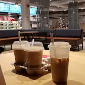 Tim Hortons storefront and interior at 555 Burnhamthorpe Rd, Etobicoke, ON