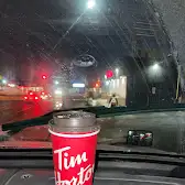 Tim Hortons storefront and interior at 733 Kipling Ave, Etobicoke, ON