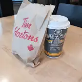 Tim Hortons storefront and interior at 952 Fennell Ave E, Hamilton, ON