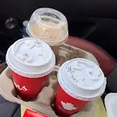 Tim Hortons storefront and interior at 2471 Barton St E, Hamilton, ON