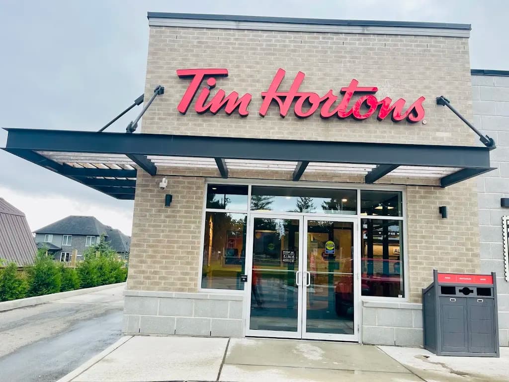 Tim Hortons storefront and interior at 95 - Blandford St, Innerkip, ON