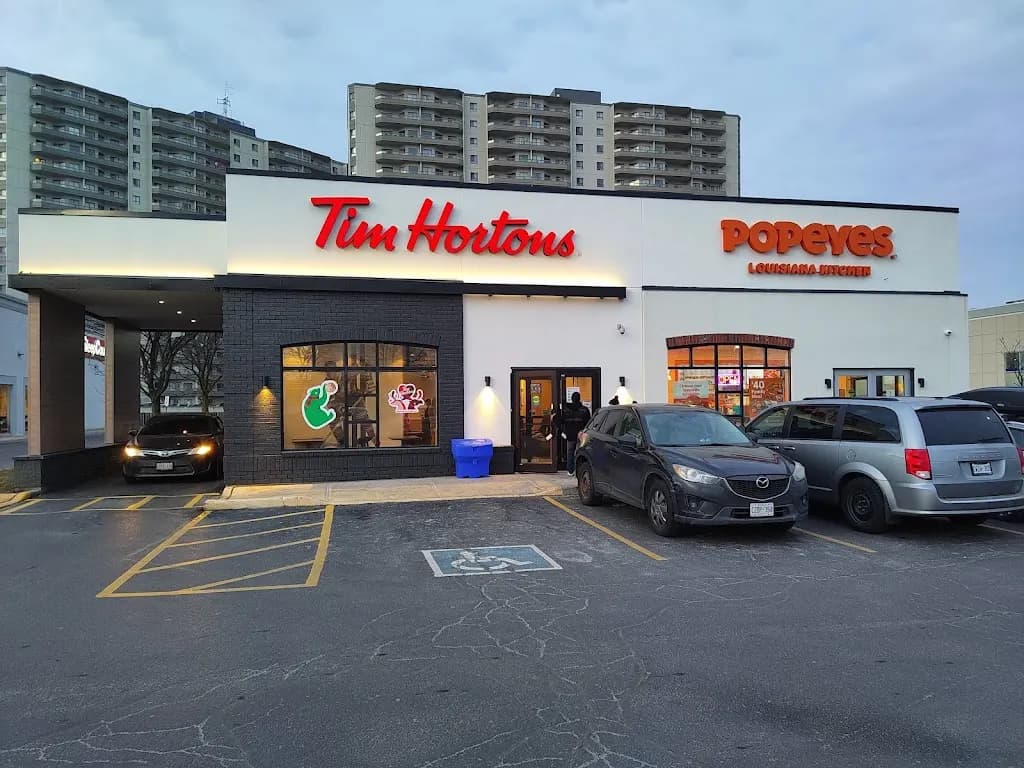 Tim Hortons storefront and interior at 340 Fairway Rd S Kitchener, Kitchener, ON