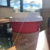 Tim Hortons storefront and interior at 14 Peninsula Road, Marathon, ON