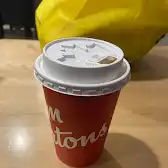 Tim Hortons storefront and interior at 1327 Dundas St E, Mississauga, ON