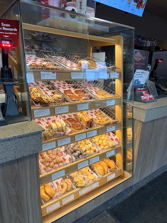 Tim Hortons storefront and interior at 1375 Southdown Rd, Mississauga, ON