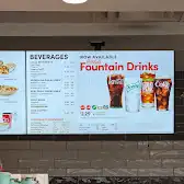 Tim Hortons storefront and interior at 3110 Argentia Rd, Mississauga, ON