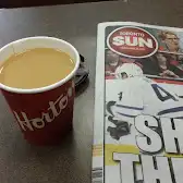 Tim Hortons storefront and interior at 3285 Derry Rd West, Mississauga, ON