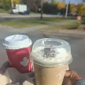 Tim Hortons storefront and interior at 3445 Hurontario St, Mississauga, ON