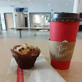 Tim Hortons storefront and interior at Sheridan College - Hazel Mccallion Campus, Mississauga, ON