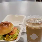 Tim Hortons storefront and interior at 4567 Dixie Rd, Mississauga, ON