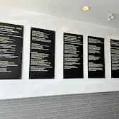 Tim Hortons storefront and interior at 6966 Financial Dr, Mississauga, ON