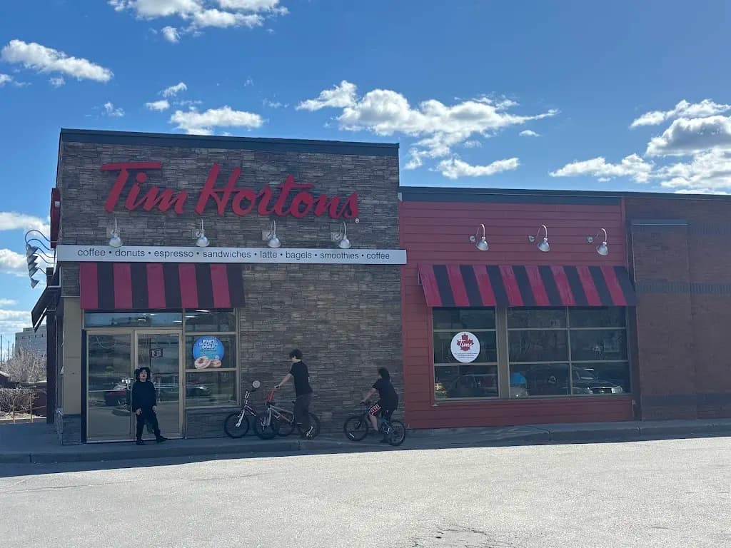 Tim Hortons storefront and interior at 1260 Merivale Rd, Ottawa, ON