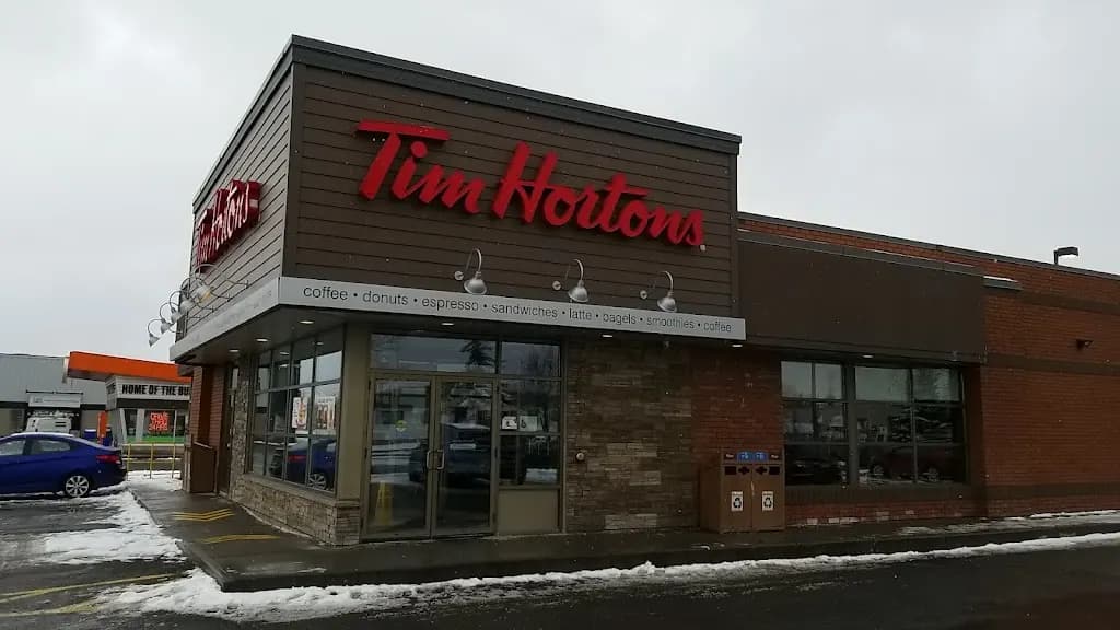 Tim Hortons storefront and interior at 3224 Hawthorne Rd, Ottawa, ON