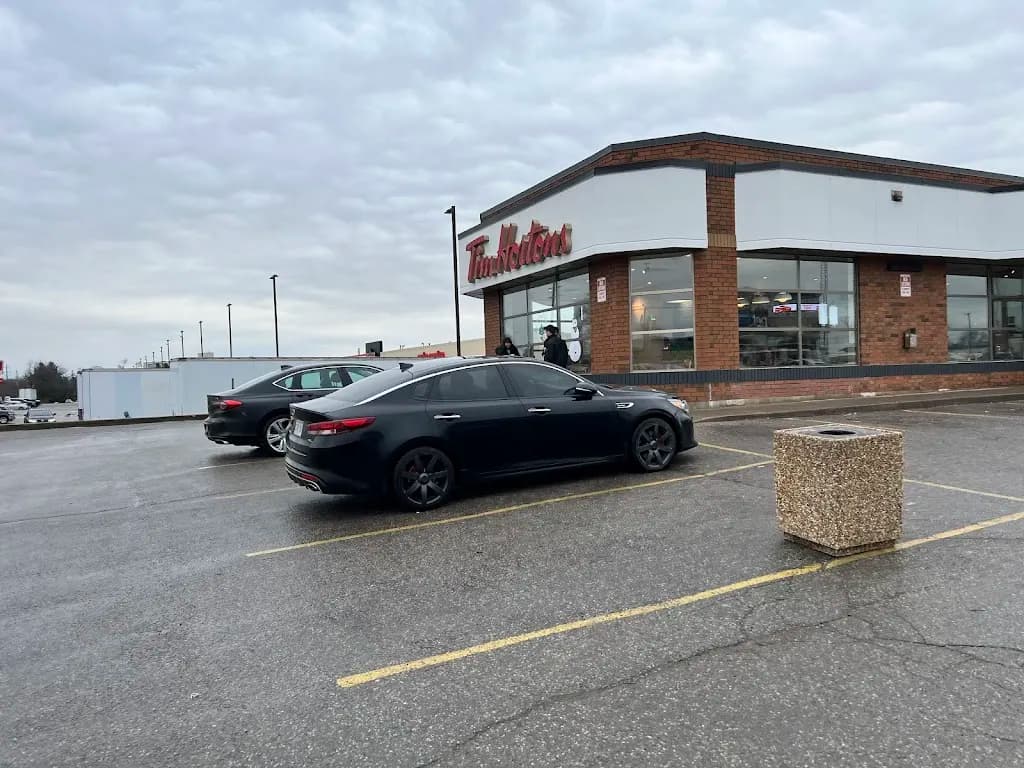 Tim Hortons storefront and interior at 304 Grand River North, Paris, ON