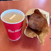 Tim Hortons storefront and interior at 184 Brant Rd, Saint George, ON
