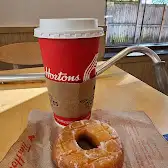 Tim Hortons storefront and interior at 1229 King St North, Saint Jacobs, ON