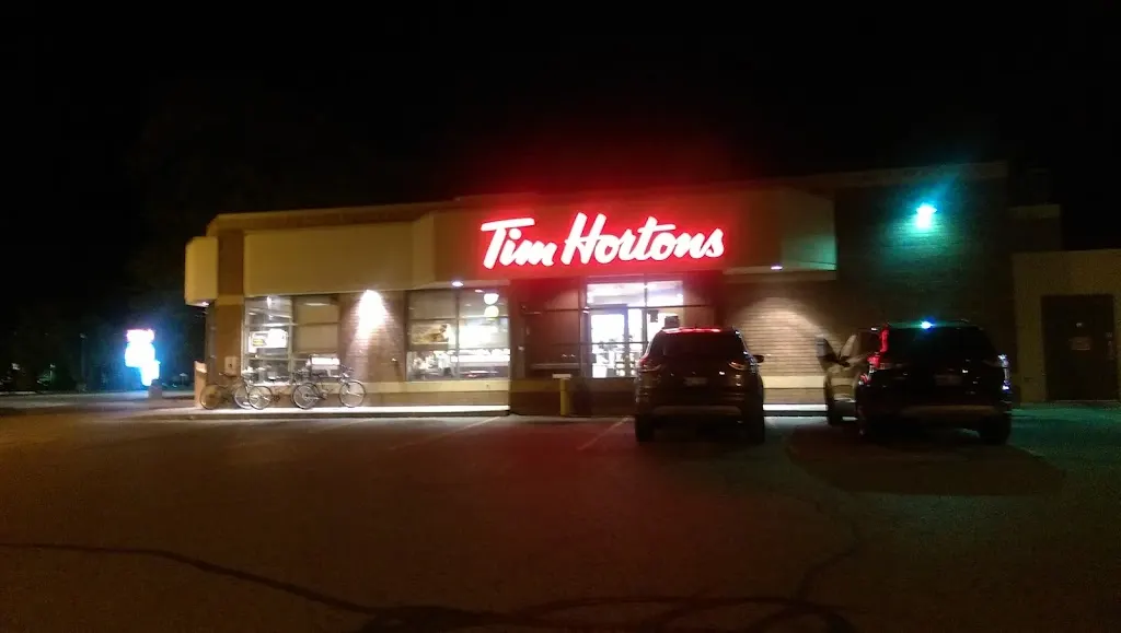 Tim Hortons storefront and interior at 1208 Murphy Road, Sarnia, ON