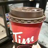 Tim Hortons storefront and interior at 438 Nugget Ave, Scarborough, ON