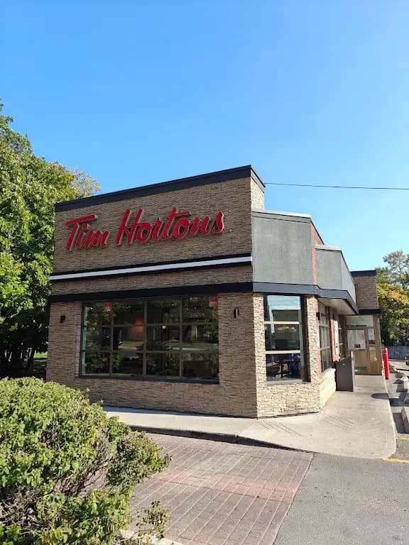 Tim Hortons storefront and interior at 1401 Ellesmere Rd, Scarborough, ON