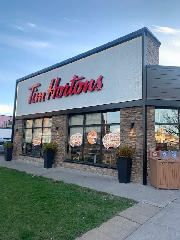 Tim Hortons storefront and interior at 2294 Kingston Rd, Scarborough, ON