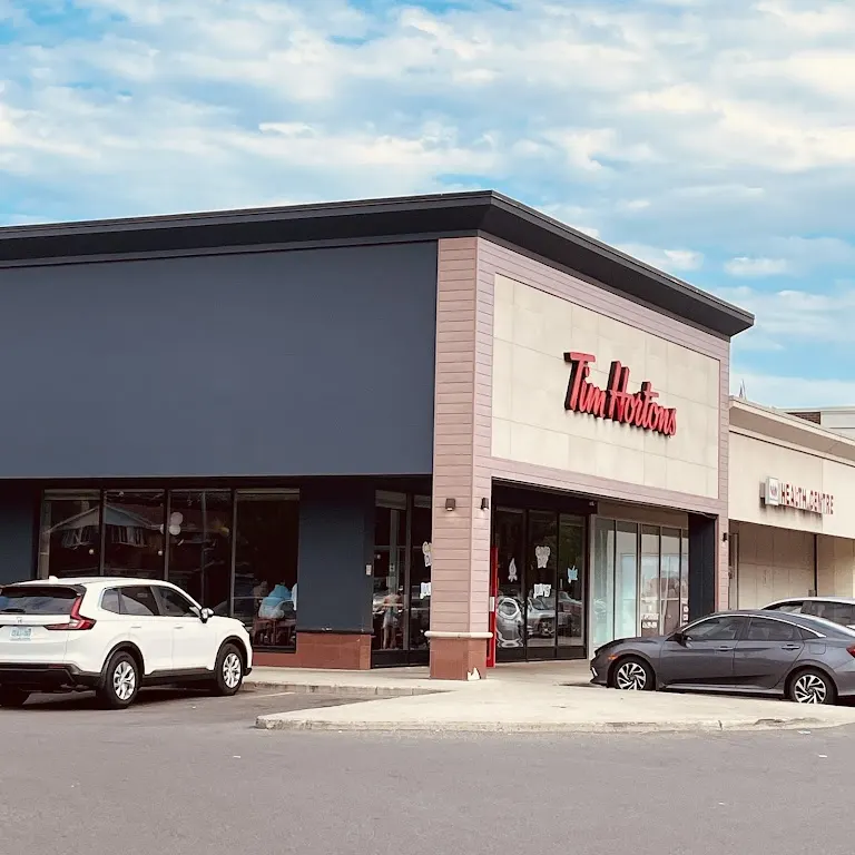 Tim Hortons storefront and interior at 2363 Warden Ave, Scarborough, ON