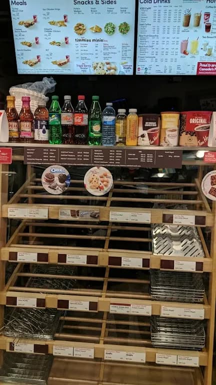 Tim Hortons storefront and interior at 3800 Kingston Rd, Scarborough, ON