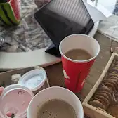 Tim Hortons storefront and interior at 5641 Steeles Ave East, Scarborough, ON