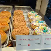 Tim Hortons storefront and interior at 55 York St, Toronto, ON