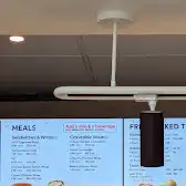Tim Hortons storefront and interior at 438 University Ave, Toronto, ON