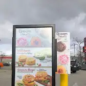 Tim Hortons storefront and interior at 590 Keele St, Toronto, ON