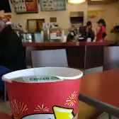Tim Hortons storefront and interior at 815 Caledonia Rd, Toronto, ON