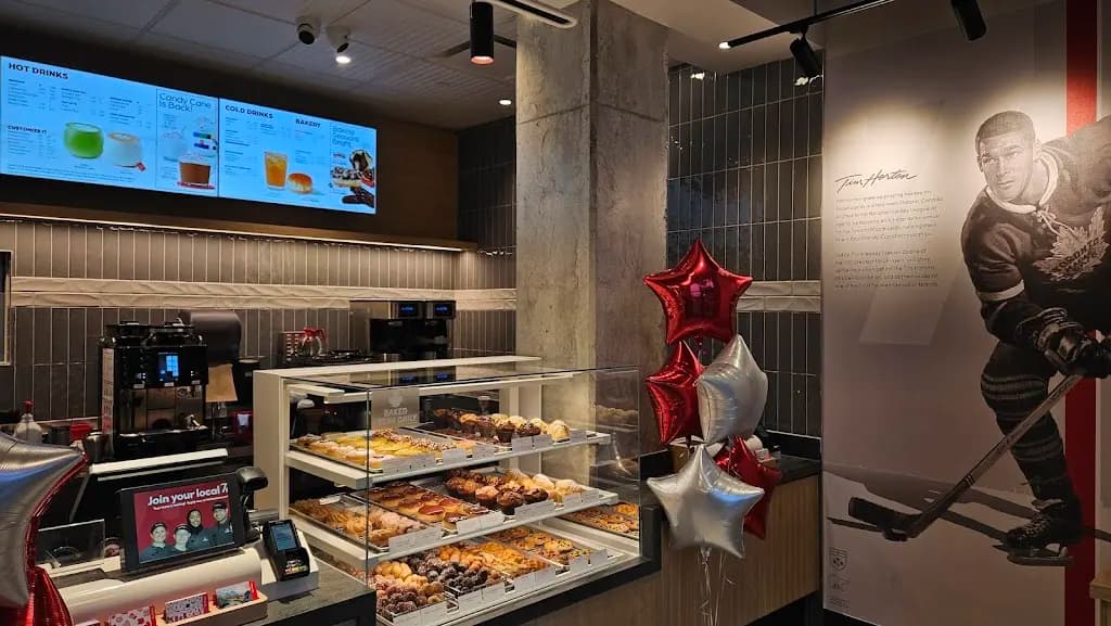Tim Hortons storefront and interior at 900 St Clair Ave W, Toronto, ON