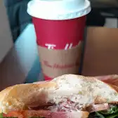 Tim Hortons storefront and interior at 2700 Dufferin St, Toronto, ON