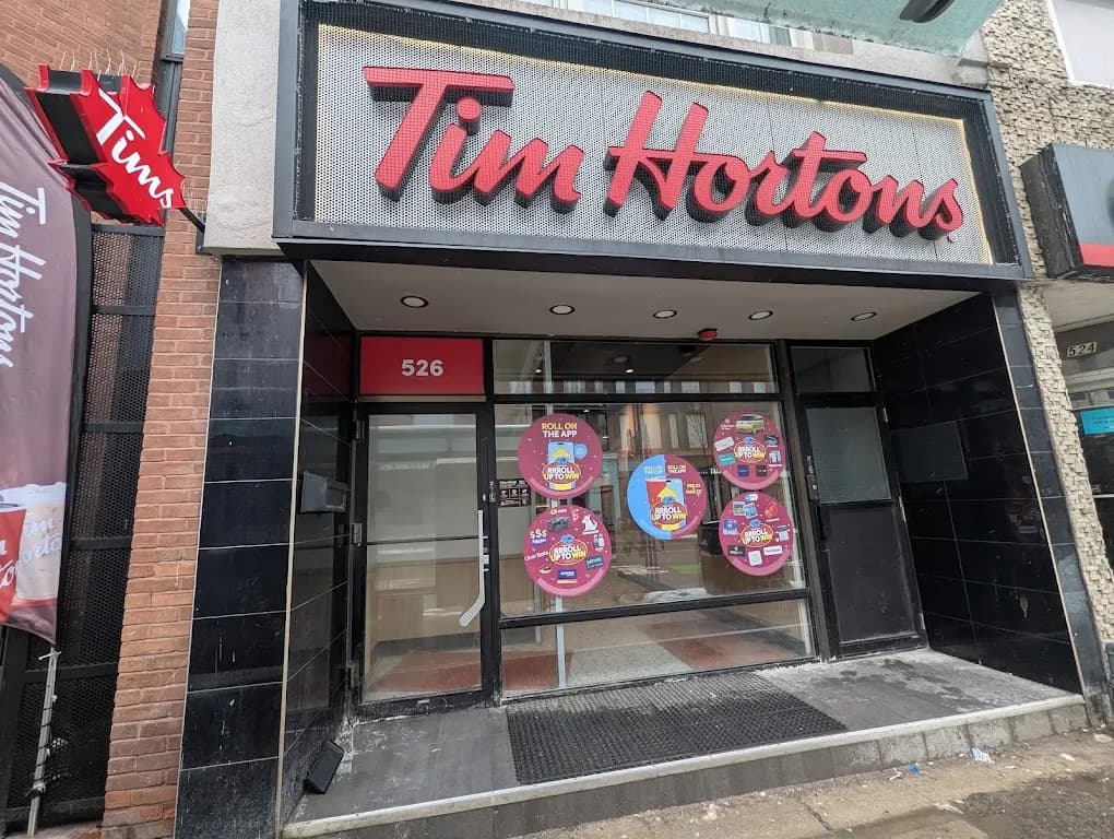 Tim Hortons storefront and interior at 526 - Bloor St W, Toronto, ON