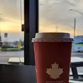 Tim Hortons storefront and interior at 5 Westhill Drive, Waterloo, ON