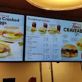 Tim Hortons storefront and interior at 65 University Ave East, Waterloo, ON