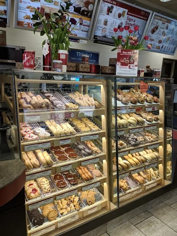 Tim Hortons storefront and interior at 94 Bridgeport Rd East, Waterloo, ON