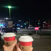 Tim Hortons storefront and interior at 1411 Ouellette Ave, Windsor, ON