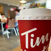 Tim Hortons storefront and interior at 1420 Huron Church Rd, Windsor, ON