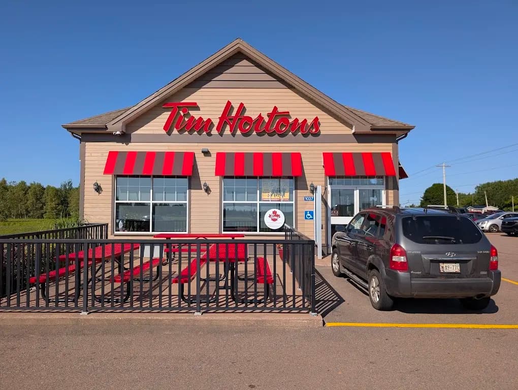 Tim Hortons storefront and interior at 1037 Oleary Rd, O'leary, PE
