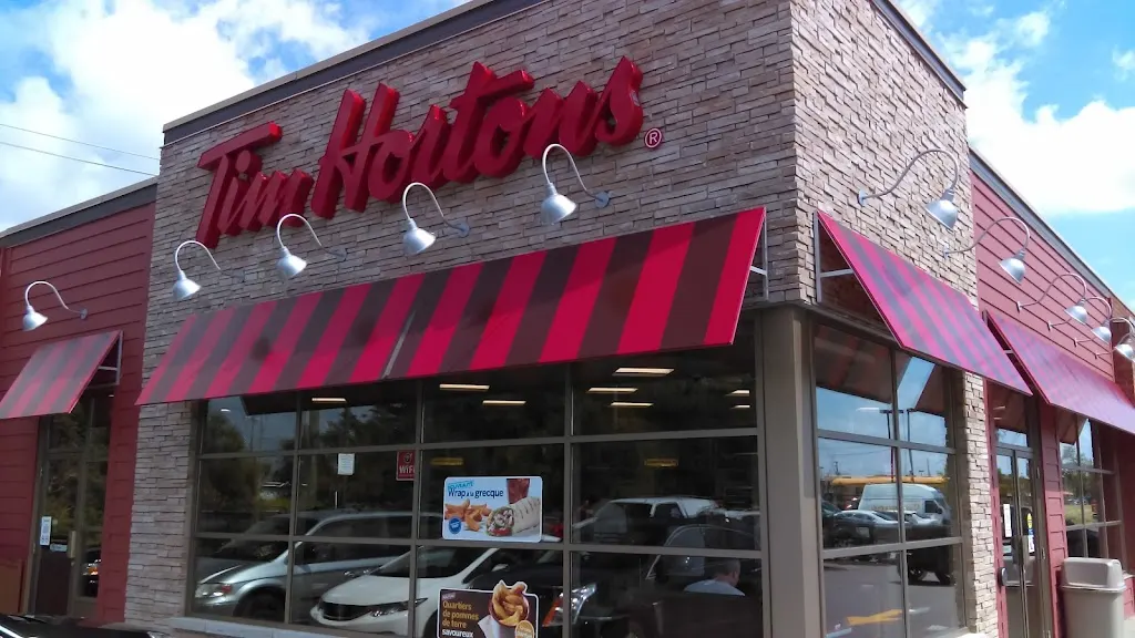 Tim Hortons storefront and interior at 17555 Chemin Charles, Mirabel, QC