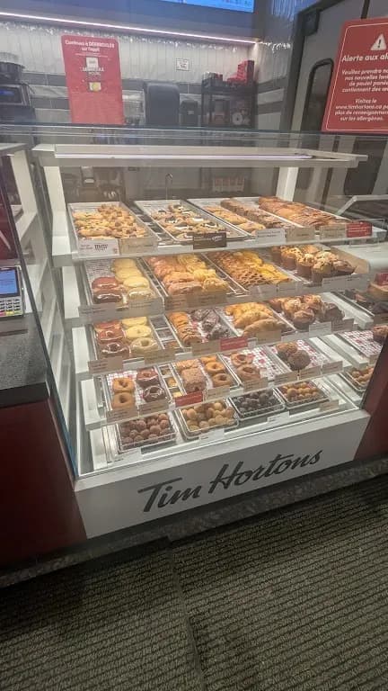 Tim Hortons storefront and interior at 1745 Rue Fleury E, Montreal, QC