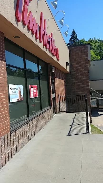 Tim Hortons storefront and interior at 7730 Boul Henri Bourassa, Quebec, QC