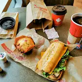 Tim Hortons storefront and interior at 413 Rue Belvedere S, Sherbrooke, QC